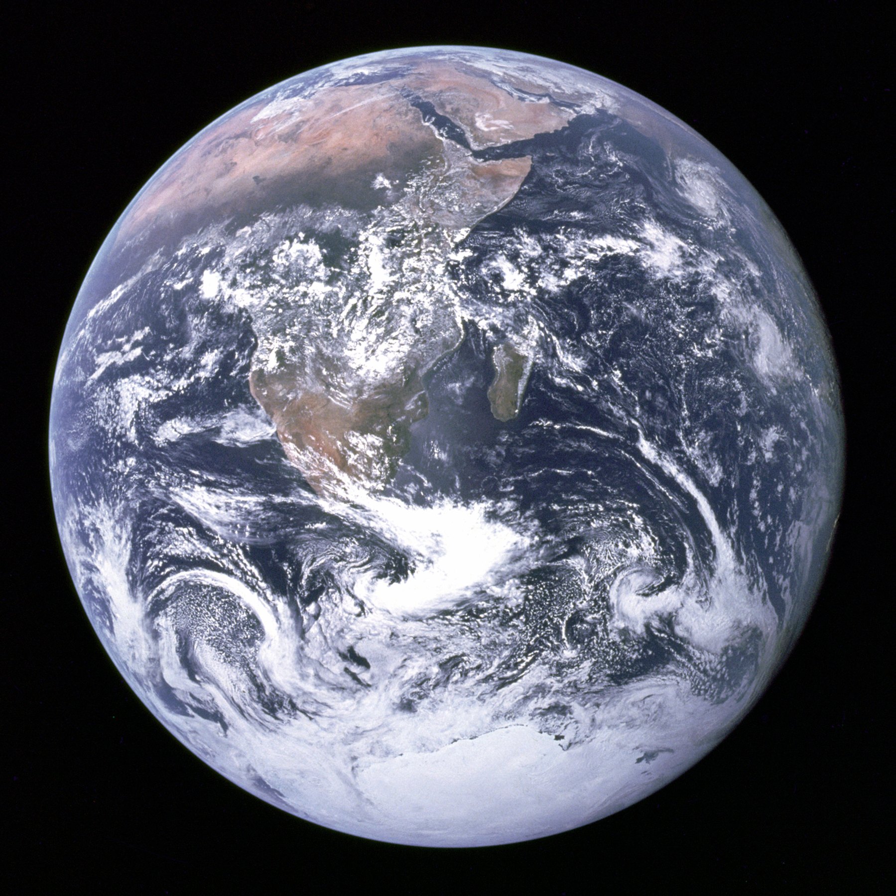 The Earth photographed by the Apollo 17 crew in 1972